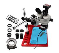 3.5X 90X Simul-focal Trinocular Stereo Microscope 21MP HDMI Adapter USB Camera Aluminum alloy pad PCB Soldering Repair Tools