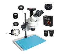 3.5X-90X Simul-Focal Trinocular Stereo Microscope 38MP 1080P VGA HDMI USB Microscopio Camera CTV Adapter Barlow Lens for PCB Repair (Color : 38MP and 0.5X Cmount)