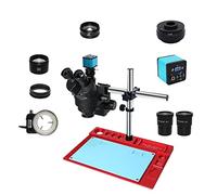 3.5X-90X Simul-Focal Trinocular Stereo Zoom Microscope with 38MP HDMI USB Microscopio digital Camera Soldering PCB Repair Tool (Color : VGA 0.5X C mount)