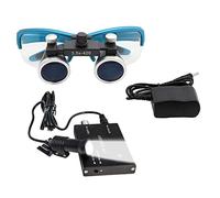3.5X Surgical Binocular Loupes Optical Glass+5W LED Headlight 3.5X420mm Portable Dental Surgical Loupe For Professional Dentisit Powerfullight with Filter Clip-on Type + Aluminum Box (Silver)