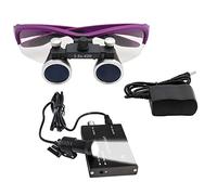 3.5X Surgical Binocular Loupes Optical Glass+5W LED Headlight 3.5X420mm Portable Dental Surgical Loupe For Professional Dentisit Powerfullight with Filter Clip-on Type + Aluminum Box (Silver)
