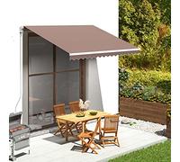 3.5x2.5m Brown Replacement Canopy Fabric for Outdoor Sunshade - Sun Shade Cloth Compatible with Awnings (Frame Not Included)
