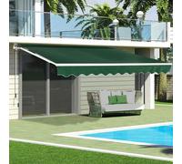 (3.5x3M) Garden Awning DIY Manual Retractable Sun Shade Shelter Canopy