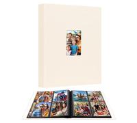 3.5x5 Photo Album, Photo Album 3.5x5 Holds 256 Photos, Linen Cover 3x5 Photo Album Book with Front Window, 3 x 5 Photo Album for 3x5 3.5x5 Wedding Family Baby Anniversary Pictures, Cards (Beige)