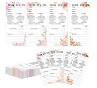 3.5x8 Inch Book Review Bookmarks Back to School Gifts 4 Design Floral Book Markers Book Marker Reading Log Page Markers for Students Teachers Women to Review&Tracker 80 Pcs
