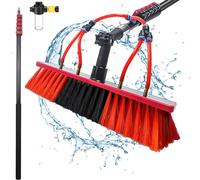3.6-10.8 m Water Fed Telescopic Brush for Cleaning Roof, Water Powered, Solar Panel Cleaner, Window Cleaning Kit with Soap Dispenser, for Trucks, Boats, Bus, Cars (55cm B