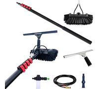 3.6-10.8M Window Cleaning Pole Hose Fed Water fed Telescopic Extendable Solar Panel Conservatory Brush Equipment Kit Window Roof Cleaning (3.6M)
