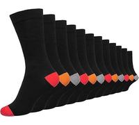 3/6/12 Pack Women Diabetic Non Elastic Socks, Loose Fitting Soft Cotton Rich Gentle Grip Wide Top Ladies Socks (UK, Numeric, 4, 8, Regular, Regular, 12, Design H)