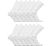 3/6/12 Pack Women Diabetic Non Elastic Socks, Loose Fitting Soft Cotton Rich Gentle Grip Wide Top Ladies Socks (UK, Numeric, 4, 8, Regular, Regular, 12, White)