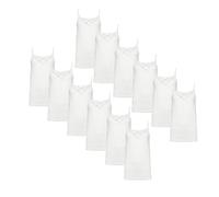 3/6/12 Pack Womens Sleeveless Cami Vest Top 100% Cotton Camisole Ladies Plain Lace Trim Neck Design Cami Tank UK 8-18 Summer Tanks Top (UK, Alpha, XXL, Regular, Regular, 12, White)