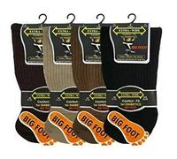 3/6 /12 Pairs of Men's Gents Extra Wide Diabetic Comfort Top Gentle Grip Swollen feet Socks Big Foot Size 11-14 (Fashion Assorted, 12)