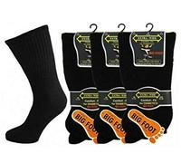 3/6 /12 Pairs of Men's Gents Extra Wide Diabetic Comfort Top Gentle Grip Swollen feet Socks Big Foot Size 11-14 (Black, 12)
