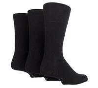 3/6/12 X Pairs Mens Gentle Grip Soft Honeycomb Top Socks, Can be Use For Diabetic Fit To Size 6-11 (Black (RD01BLK), 3)
