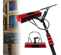 3.6-12M Water Fed Cleaning Brush with Squeegee,Water Fed Pole Brush Kit, Solar Panel Window Cleaner Cleaning Brush & Pole Kit Extendable Outdoor Window Cleaner W/Hose Squeegee (Size : 12M/39FT)