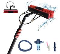 3.6 - 6 M Telescopic Cleaning Brush, Telescopic Hydrocleaner, Water Powered, Soap Dispenser, Cleaning Solar Panels, Window Cleaning Kit, Washing Trucks, Bus, Cars (35cm Brush Head,4.6M)