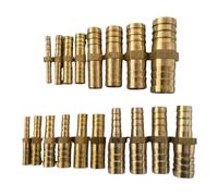3 6 8 10 12 14 16 19 25mm Hose Barb Hosetail Straight Reducing Reducer Equal Adapters Transfer Brass Pipe Fitting Water Gas Oil(16mm to 16mm Barb)