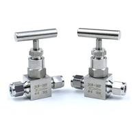 3 6 8 10 12 14 16 mm 1/8 1/4 3/8 1/2 5/8 Inch Tube Compression Union Needle Throttle Valve 304 316 Stainless Steel High Pressure(SS316 Bulkhead 100C,10mm)