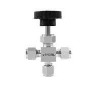 3 6 8 10 Mm 1/8" Tube OD Compression Union 304 316 Stainless Steel Bulkhead Needle Valve Flow Control(6mm,SS316L)
