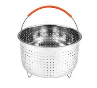 3/6/8L Stainless Steel Steamer Basket Accessories Cooker with Silicone Covered Handle Draining Steam Basket for cooking(6L)