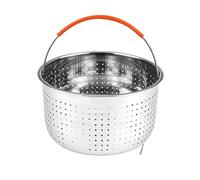 3/6/8L Stainless Steel Steamer Basket Accessories Cooker with Silicone Covered Handle Draining Steam Basket for cooking(3L)