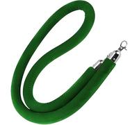 3-6 feet, queue support rope, velvet stake with silver hooks, barrier, crowd control for events on the red carpet, hotel party(Green,6ft/185cm)