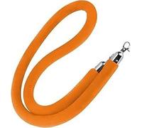 3-6 feet, queue support rope, velvet stake with silver hooks, barrier, crowd control for events on the red carpet, hotel party(Orange,4.9ft/150cm)