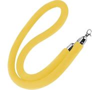 3-6 feet, queue support rope, velvet stake with silver hooks, barrier, crowd control for events on the red carpet, hotel party(Yellow,3ft/90cm)
