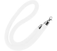 3-6 feet, queue support rope, velvet stake with silver hooks, barrier, crowd control for events on the red carpet, hotel party(White,5ft/155cm)