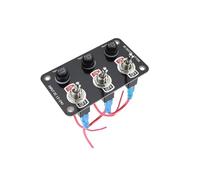 3/6 Gang Toggle Switch Panel On/Off Rocker Toggle Switch with 10A Fuse Racing Cars RV Camper Marine Boat Yacht 12V/24V Switches(3 Gang Panel)