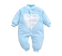 3-6 Month Girl Clothes Playsuit Jumpsuit Clothes Infant Romper Boy Warm Baby Thick Girl Girls Outfits&Set Preemie Outfit Girl Going Home (Light Blue, 12-18 Months)