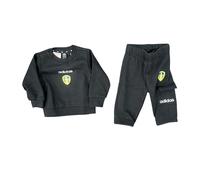 (3-6 Months) Leeds United Baby Bodysuit adidas Football Black Tracksuit - New