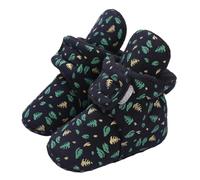 3-6 Months Newborn Unisex Baby Booties Infant Boys Girls Cozy Fleece Booties with Grippers Winter Slippers Socks Soft Sole Stay on Infant First Walker Crib Shoes Non Slip Winter Warm Boots Blue