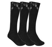 3, 6 OR 12 PAIRS GIRLS COTTON RICH KNEE HIGH SOCKS WITH BOW BACK TO SCHOOL 9-12/12.5-3.5/4-7