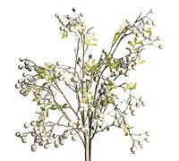 3/6 Pack Artificial Berry Stems 27.56 Inch Long Stem Faux Berries Plants with Green Leaves Christmas Holly Berry Picks for Christmas Tree DIY Wreath Crafts Vase Home Decor(3Pcs White)