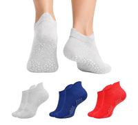 3/6 Pairs Boys Grip Socks | Cotton Trainer Socks with Arch & Heel Tab Support | Breathable, Lightweight, Comfortable | Sports Grip Socks Kids | Athletic, PE, School & Everyday Wear | 1-14 Years
