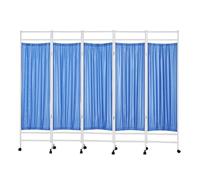 3-6 Panels Clinic Privacy Screen,Iron Frame Office Divider with Wheels,Temporary Partition Wall Panels,for Beauty Salon and Hospital(Color 1,5-panel)