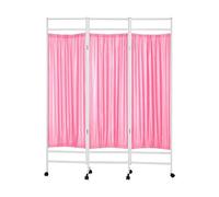 3-6 Panels Clinic Privacy Screen,Iron Frame Office Divider with Wheels,Temporary Partition Wall Panels,for Beauty Salon and Hospital(Color 3,3-panel)