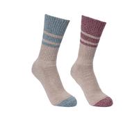 (3/6 UK, Spruce Green/Dark Cherry) Trespass Womens/Ladies Hadley Hiking Boot Socks (2 Pairs)