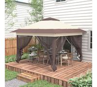 Outsunny 3.6 x 3.6m Pop-up Tent Gazebo Instant Canopy Steel w/ Bag