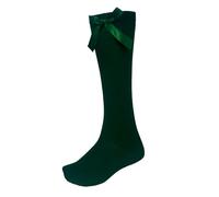 3/6 X Pairs Girls Knee High Socks with Matching Bow Soft Stretch Plain Girls Long Socks Assorted Colors Knee High Sock Sizes 2 to 11+ Years (UK, Age, 2 Years, 4 Years, Regular, 3, Green)