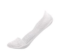 3/6 X Pairs Ladies Thin Lace Liner Footsies Socks, Superior Soft No Show Socks Women, Assorted Colours Footie Invisible Sock Women UK Size 4-7 (UK, Alpha, One Size, Regular, Regular, 6, White)