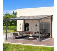 (3.65m x 3.65m) YODOLLA Aluminium Gazebo Hardtop Lean to Pergola
