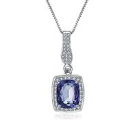 3.66ct natural iolite blue mystic quartz gemstone pendant necklace women's 925 sterling silver jewelry