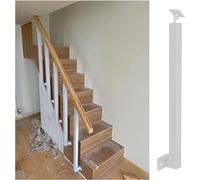 3.6ft White Side Mount Stair Rail Kit Heavy Duty Balcony & Patio Support Column with Baluster Axles for Garden & Terrace Safety