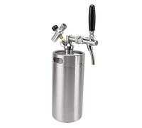 3.6L Mini Beer Dispenser Set, 60PSI Portable Stainless Steel Growler Tap System Gauge Mini Keg Home Brew Coffee Keg Adjustable Faucet Wine Dispenser
