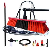 3.6m - 12m Telescopic Cleaning Brush, Telescopic Hydrocleaner, Water Powered, Soap Dispenser, Cleaner for Solar Panels, Window Cleaning Kit, Washing Roofs, Trucks, Bus, Cars (55cm Brush,5.4M)