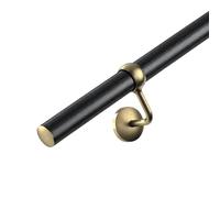 3.6m Banister Stair Handrail Kit - Carbon Black Wood Effect & Antique Brass | Complete Banister Kit, FIRA Tested & BS 6180:2011 Compliant, 10 Year Warranty, Durable Construction, Easy Maintenance