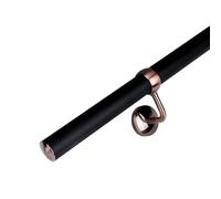3.6m Banister Stair Handrail Kit - Matt Black with Antique Copper Brackets