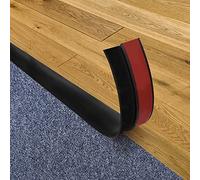 3/6M Carpet Trim Strip Self Adhesive Laminate Floor Door Strip Transition Threshold Door Floor Strips, Suitable for Carpet Threshold Transition Height Less Than 3/5/10/15/20MM(Black,5MMx6METER)