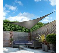 3.6m Triangle Waterproof Ivory Garden Patio Sun Shade Sail Canopy 98% UV Block with Free Fixing Kit Primrose Charcoal One Size